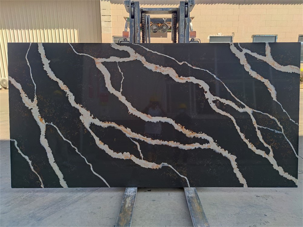 Nero Marquina quartz slab 1 Nero Marquina quartz slab 1